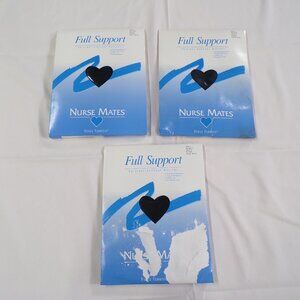 NURSE MATE PANTYHOSE 3 BLACK 3 PAIRS SIZE C